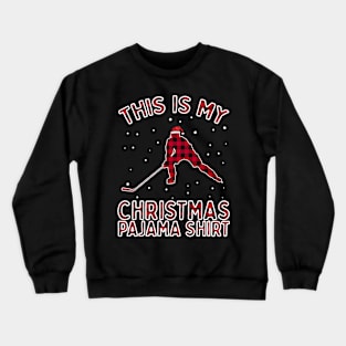 Ice Hockey Player Christmas Pajamas Funny Xmas Gift For Boys Crewneck Sweatshirt